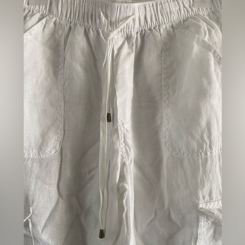 Nicole Miller New York Cargo Pocket Joggers 100% Linen Sz M - Picture 6 of 11